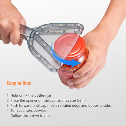 Uinxan Patented Jar Opener, Ideal for Weak Hands & Seniors with Arthritis | Effortlessly Opens 0.2"-5.3" Stubborn Lids & Screw Bottle Caps, Handheld Manual, Durable 304 Stainless Steel (Blue)