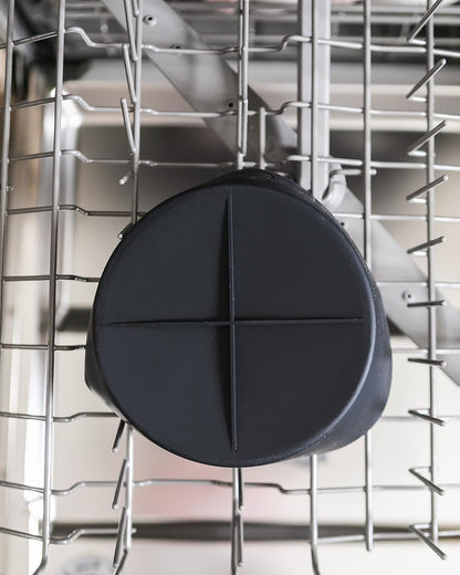 The Silicone Kitchen Reusable Silicone Air Fryer Liner with Conversion Chart Magnet, Dishwasher Safe, BPA Free, 7.5 Inch Diameter, Matte Black