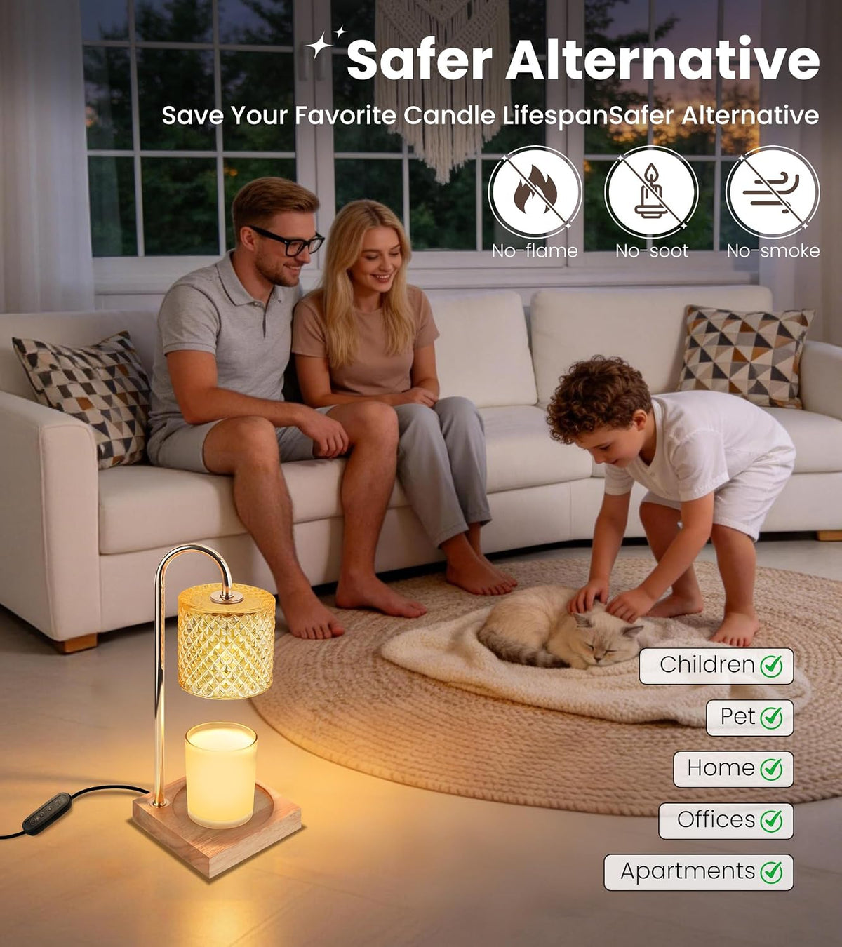 TigQiang Candle Warmer Lamp with Timer, Birthday Gifts for Women, Amber