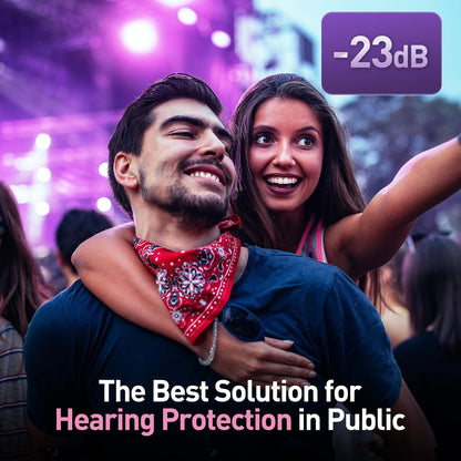 Reure High Fidelity Concert Ear Plugs, Noise Cancelling Silicone Ear Plugs 2 Pairs Great for Concerts Loud Music, Musicians, Motorcycles, Airplanes, Raves, Hearing Protection -23 dB