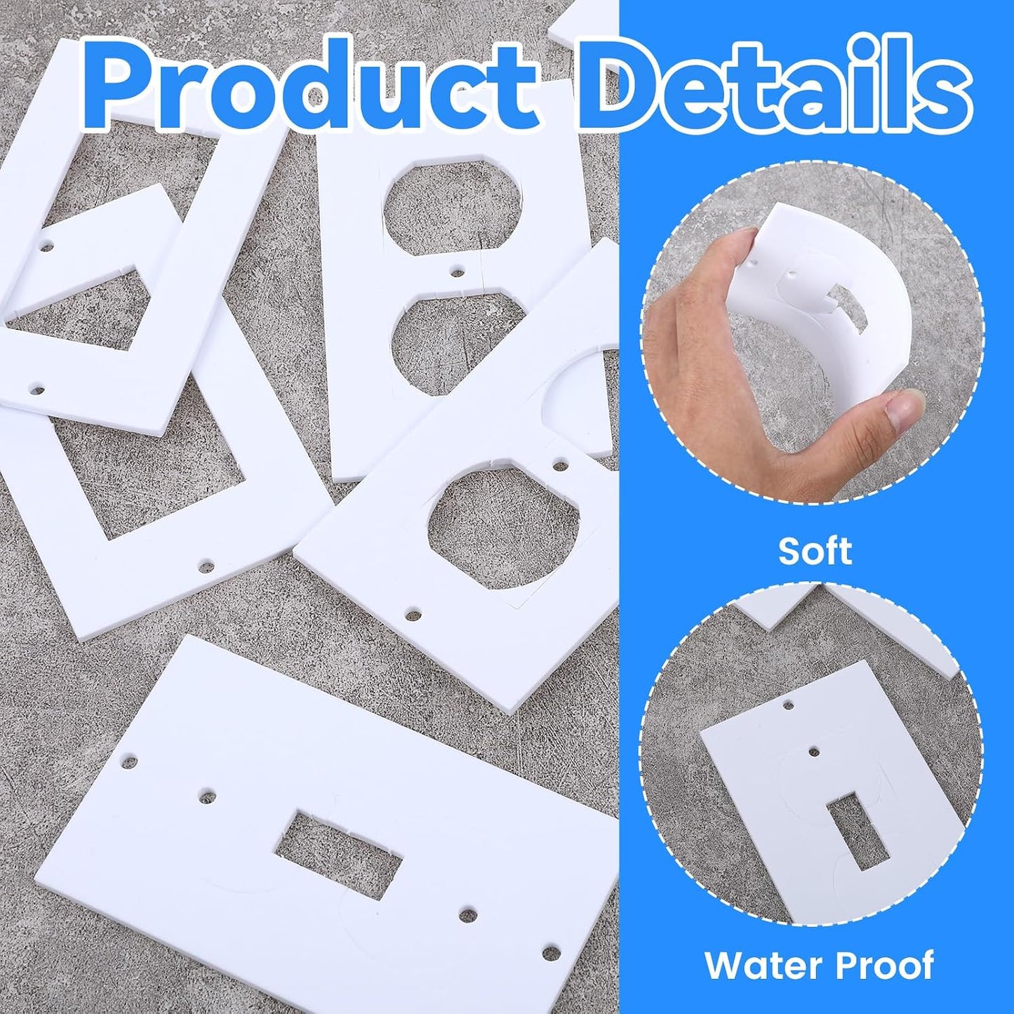 15 Pcs Electrical Outlet Insulator Pads, Outlet Insulation and Draft Sealers, EVA Foam Gasket, Wall Plate Insulation Gasket for Light, Switch Socket, 2.5 x 4.2 inch