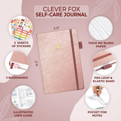 Clever Fox Self-Care Journal for Women, Daily Planner 5.8x8.3 Mystic blue