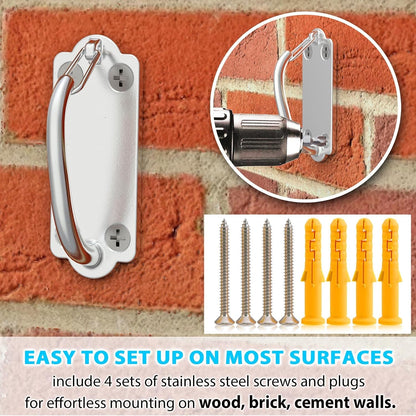 Heavy Duty Stainless Steel Dog Leash Wall Hook,Ultra-Secure Tie Out Anchor for Yard&Home,Anti-Escape Dog Chain Parking Hook,Rust-Proof&Easy to Install