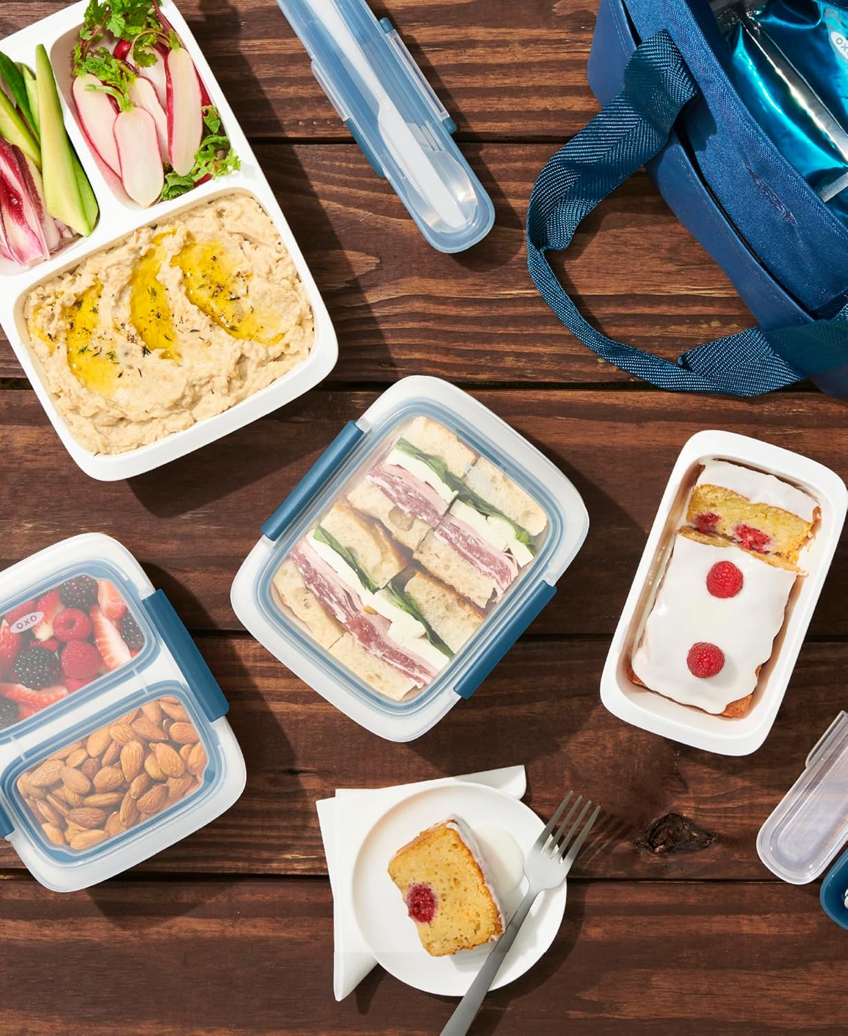OXO Good Grips Prep and Go Container With Colander - Ocean Blue