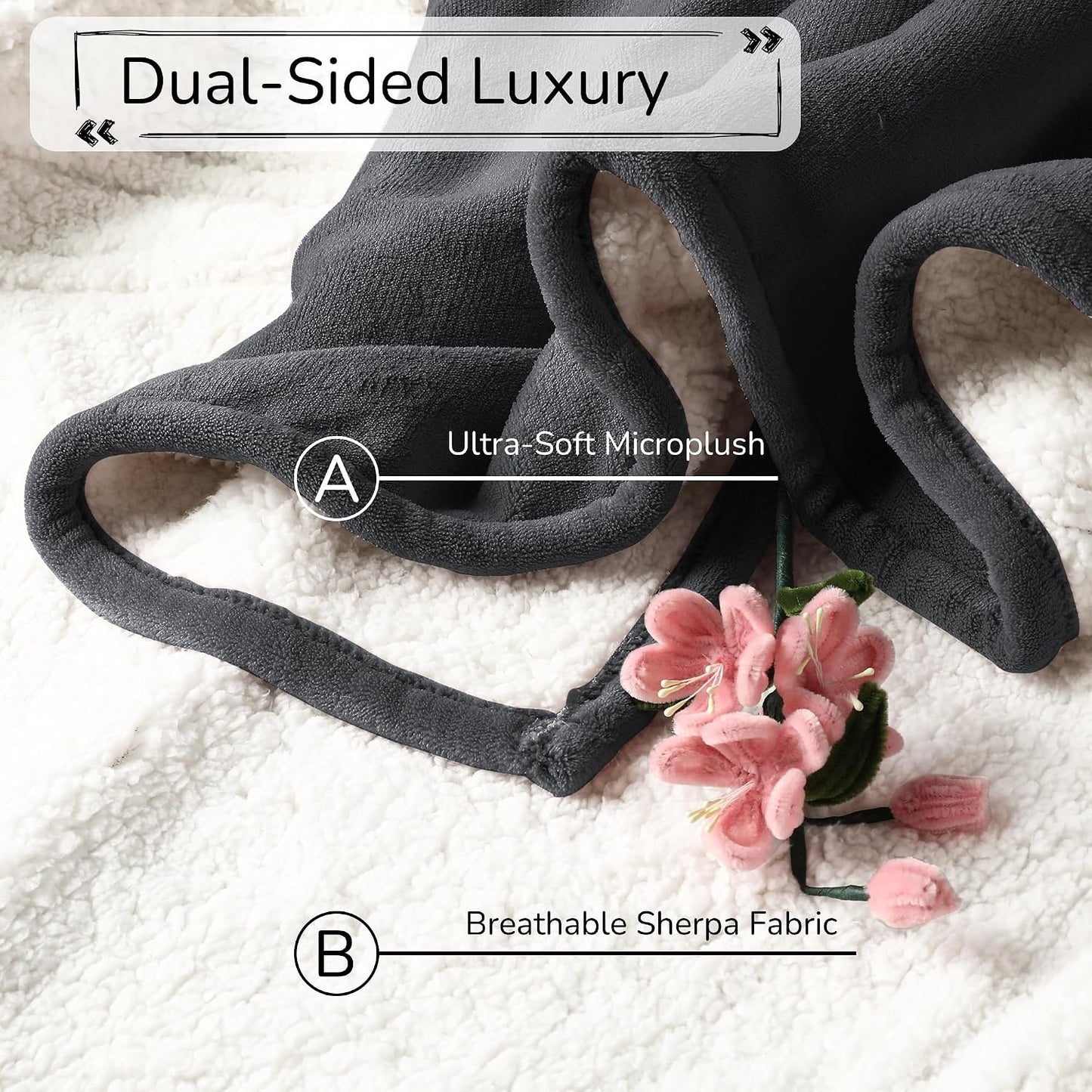Electric Heated Blanket Full Size 72"x84" – Light Gray | ETL for Safe Overnight, 4 Heat Settings & 10H Auto Off, Dual-Sided Microplush Sherpa for Home Night, Machine washable