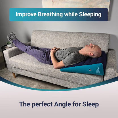 Leg Elevation Pillow by Recovery Wedge, Inflatable Wedge Pillow for Sleeping and Post-Surgical, Improve Circulation and Reduce Swelling, Speed Injury Recovery. (Large triangle)