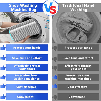 Reusable Shoe Washing Bag, 2-Pack Chenille Laundry Bag for Washer & Dryer. | Soft chenille fibers help deep clean sneakers while the hidden zipper keeps shoes secure and helps protect your washer.