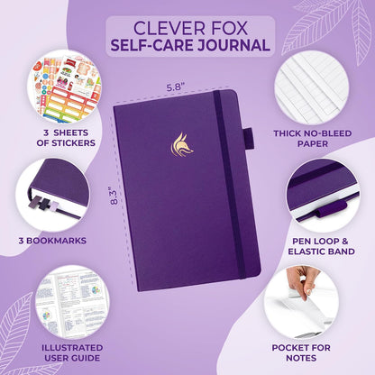 Clever Fox Self-Care Journal for Women, Daily Planner 5.8x8.3 Mystic blue