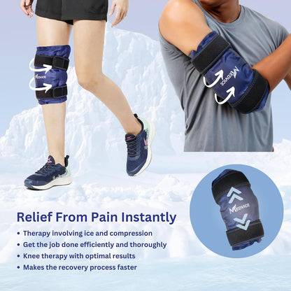 Medvice Knee Ice Pack Wrap with Cold Compression for Pain Relief, Swelling