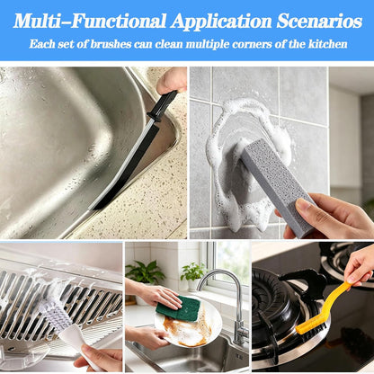 Heavy Duty Oven Cleaner Tools, 12 Pcs Oven Cleaning Accessories, Oven Cleaning Kit with Crevice Cleaning Brush, Razor Blade Scraper, Steel Wool Scrubber, Scrub Sponges, Pumice Stone, Cleaning Rags