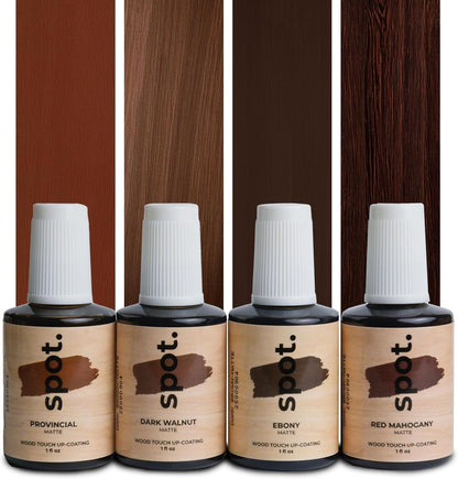 Light Brown Wood Stain Repair Kit, Brush-On Touch-Up Stain Bottles, Golden Oak, Early America, Cherry, Red Oak, Interior and Exterior Wood, 4 fl oz Total by spot.