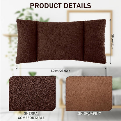 Queekay Fleece Lumbar Support Pillow 3 Section for Office Chair, Black