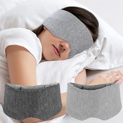 Sleep Mask for Men Women,100% Cotton Sleep Eye Mask with Fully Adjustable Strap, 100% Light Blocking Eye Mask for Sleeping, 0 Pressure Eye Covers for Travel Yoga Nap (Gray)