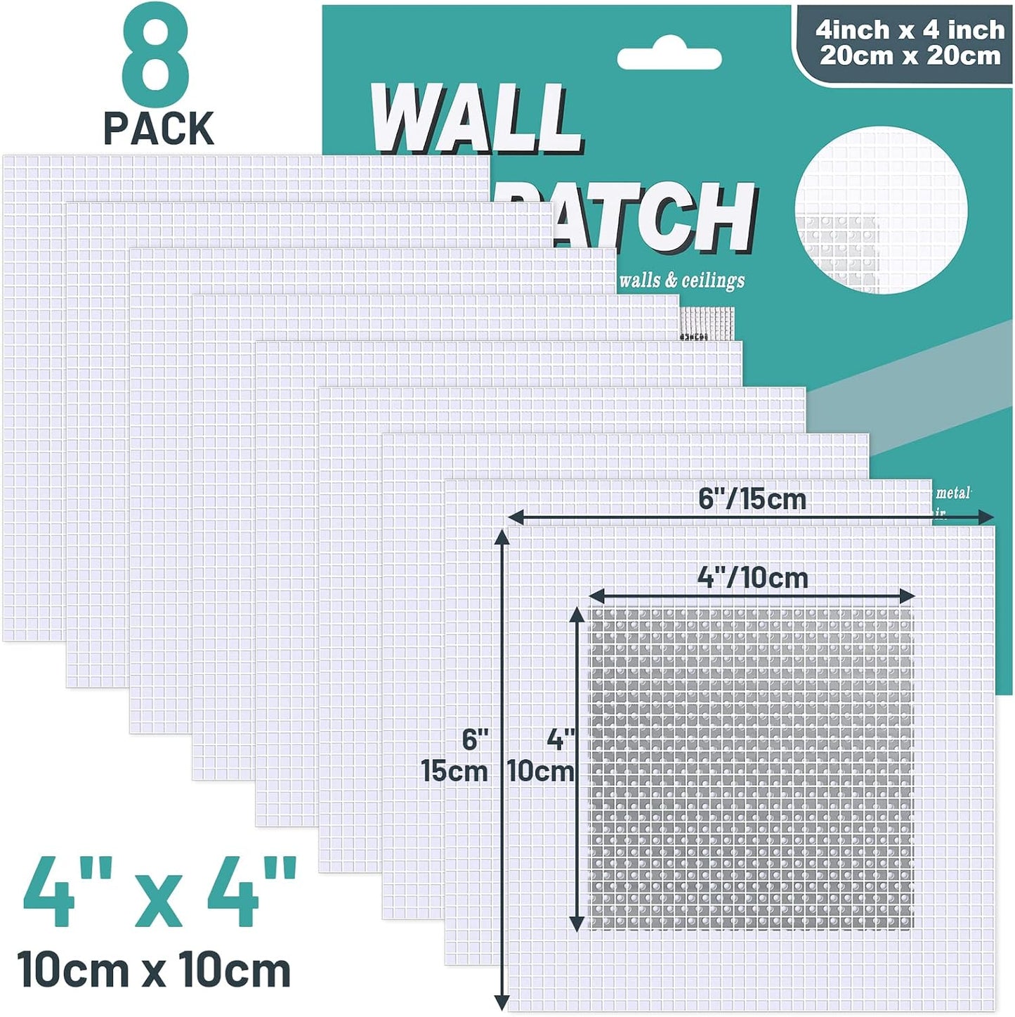 Ranekie 14 Pack Drywall Repairs Patch, 4/6/8 Inch Drywall Repair Kit with Extended Self-Adhesive Mesh,Large Hole Patch Repair for Drywall,Heavy Duty Dry Wall Hole Repair Patch
