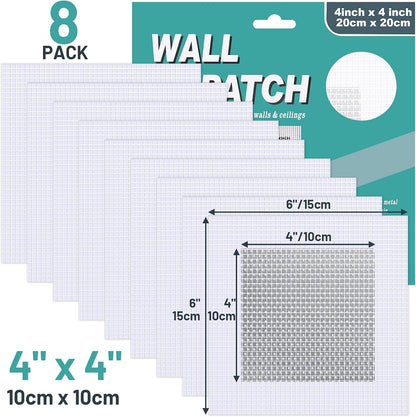 Ranekie 14 Pack Drywall Repairs Patch, 4/6/8 Inch Drywall Repair Kit with Extended Self-Adhesive Mesh,Large Hole Patch Repair for Drywall,Heavy Duty Dry Wall Hole Repair Patch