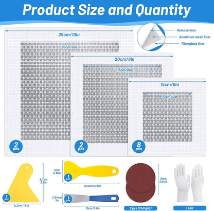 Drywall Repair Kit, Drywall Patch Repair Kit with 8.8OZ White Wall Repair Putty, Scraper Sandpapers Gloves for Heavy Duty Plaster Wall Repair, Easy to Fill Holes in Home Wall & Quick Repair Crack