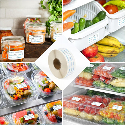 L LIKED 500 Stickers Use by 1 x 2 Inch Dissolvable Food Storage Labels for Containers