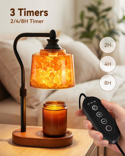 3-in-1 Candle Warmer Lamp with Himalayan Salt & Diffuser