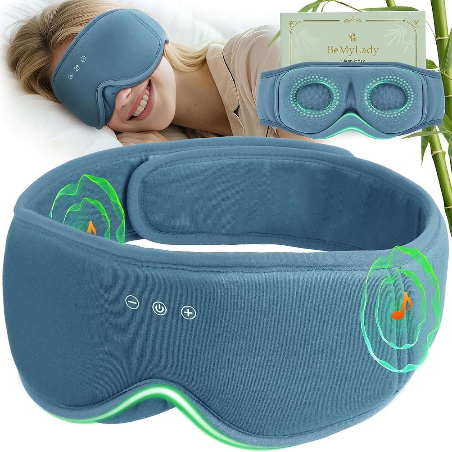 Sleep mask Headphones,100% Blackout 3D Zero Eye Pressure Bluetooth Sleep mask Breathable Eye mask with Bluetooth Headphones Sleep Headphones for Side Sleepers, 14H Playtime&Bluetooth 5.4 Black