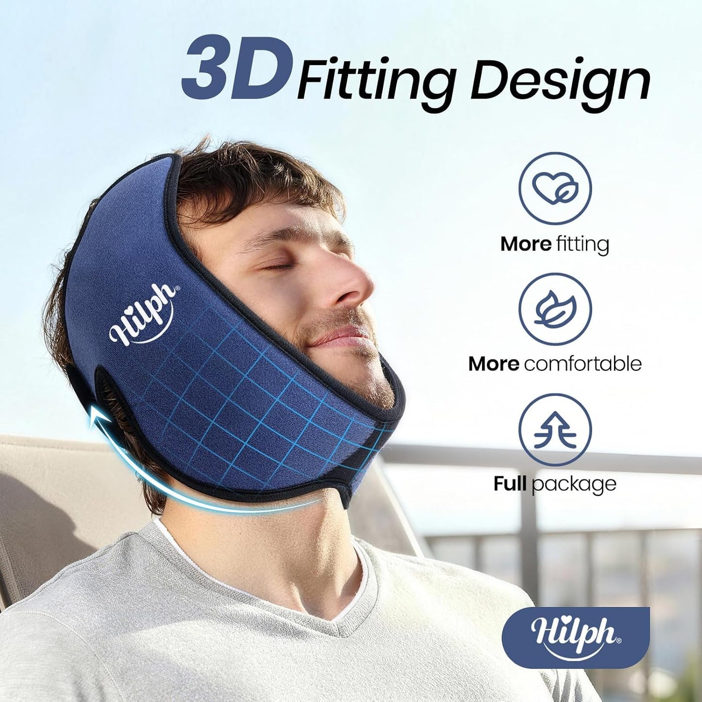 Hilph 3D Wisdom Teeth Ice Pack Wrap, 1 Hours Long-Lasting Jaw Ice Pack | Flexible Ice Grid Gel Design, face ice pack wrap, pain relief after oral surgery, Wisdom Teeth Removal, tonsillectomy