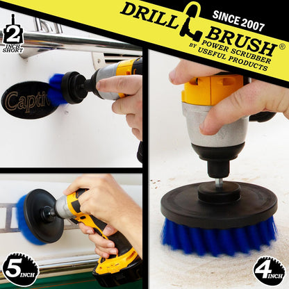 Ultra Stiff Drill Powered Cleaning Brush Set - BBQ Grill Brush - No Wires | Heavy Duty Industrial Stripping - Cordless Drill Power Scrubber Grill Brush for Household Cleaning Supplies - Rust Remover