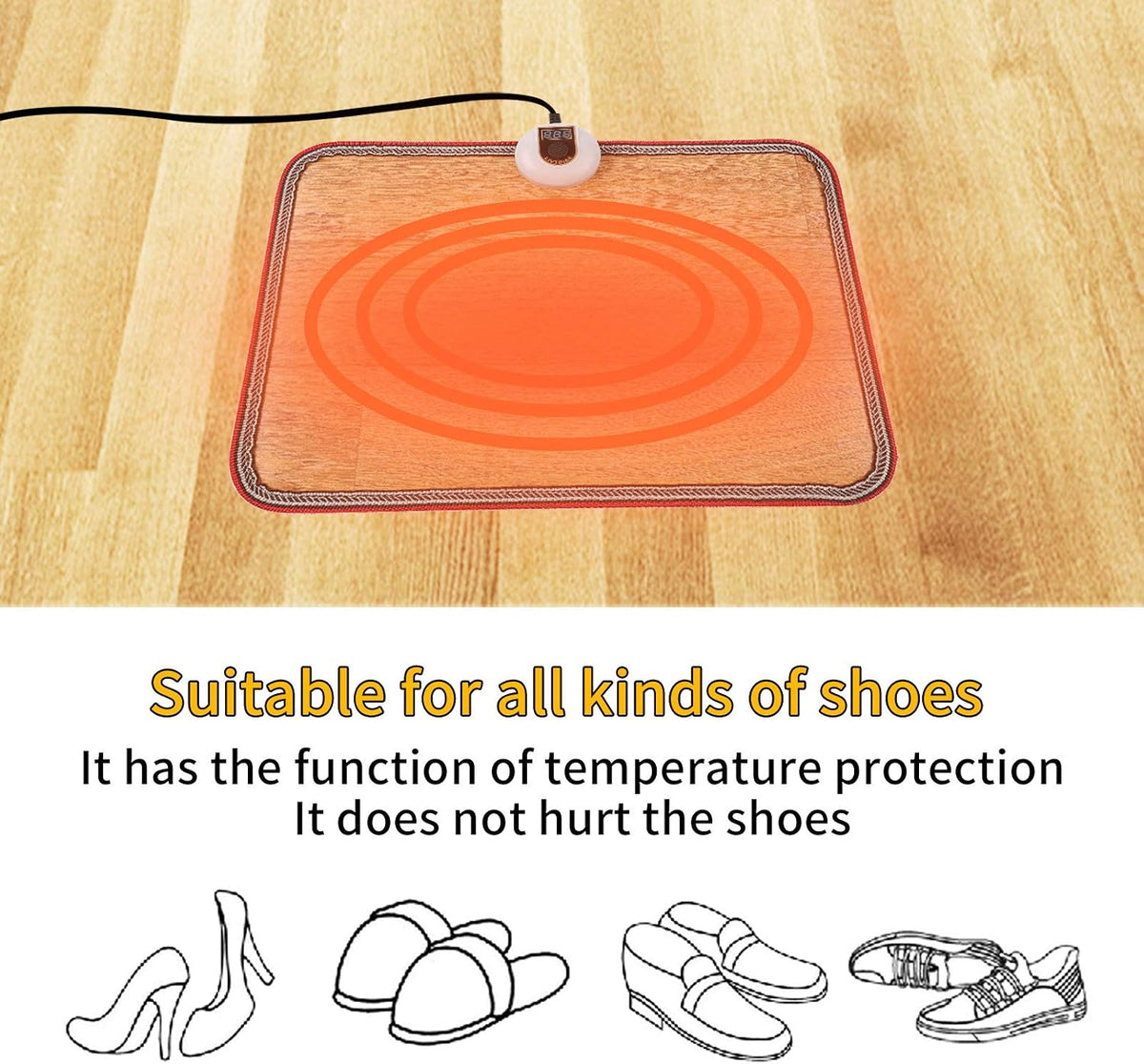 Livtribe Heated Floor Mat for Foot, Carbon Crystal Heated Foot Warmer