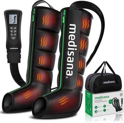 Medisana Leg Compression Massager with Heat, Leg Massager for Circulation and Pain Relief, Compression Boots with 5 Modes & 3 Heat Levels for Edema Relief, Gifts for Mom, Dad, Him, Her