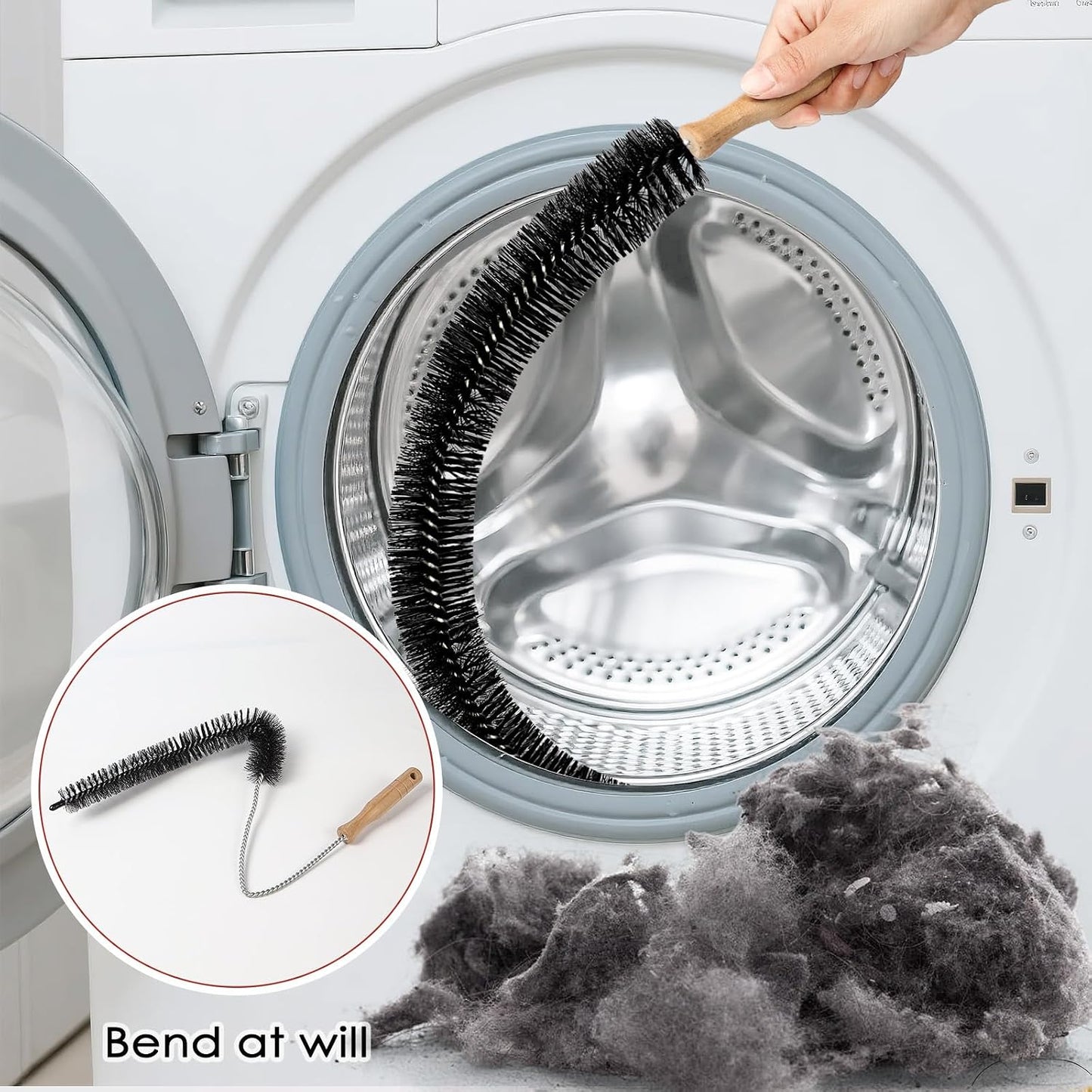 Dryer Vent Cleaner Kit, 2 Pack Dryer Lint Brush, 30 Inch Long Flexible Lint Remover, Refrigerator Coil Cleaning Brush, Home Essentials (Long-Style + Short-Style)