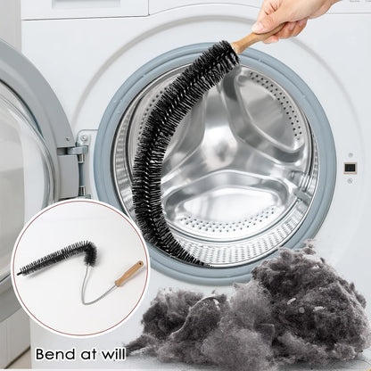 Dryer Vent Cleaner Kit, 2 Pack Dryer Lint Brush, 30 Inch Long Flexible Lint Remover, Refrigerator Coil Cleaning Brush, Home Essentials (Long-Style + Short-Style)