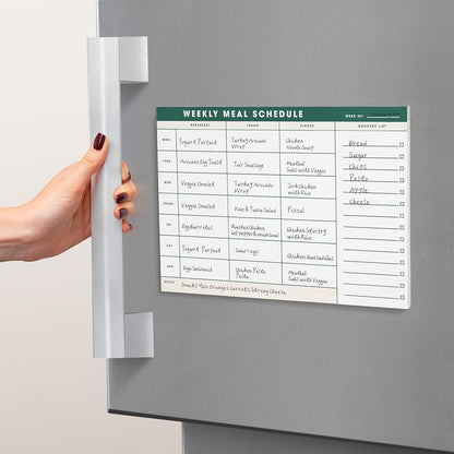 Weekly Magnetic Meal Planner & Tear Off Grocery List - 7 x 10 Inch Menu Planner Notepad for Fridge - Grocery Shopping List Notepad –Dinner List for Refrigerator - (Large Planner with 60 Sheets - 7 x
