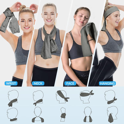 4 Pack Cooling Towels for Neck and Face(40"x12"), Cooling Neck Wraps, Ice Towel for Hot Weather, Soft Breathable Gym Towel, Cool Towel for Workout, Camping, Yoga, Sport, Running
