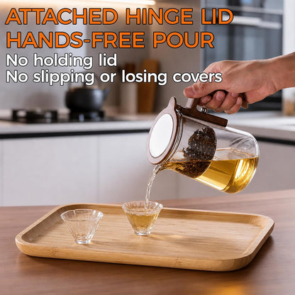 Enchanted Tea Pot, Magic Tea Pot for Loose Leaf Tea Steeper, Heat Resistant Borosilicate Glass Teapot with Tea Infuser, Ideal Gift for Tea Lovers - 20 oz (600 ml)