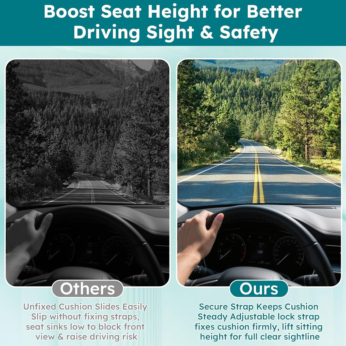 Ergonomic L-Shaped Memory Foam Seat Cushion & Lumbar Support