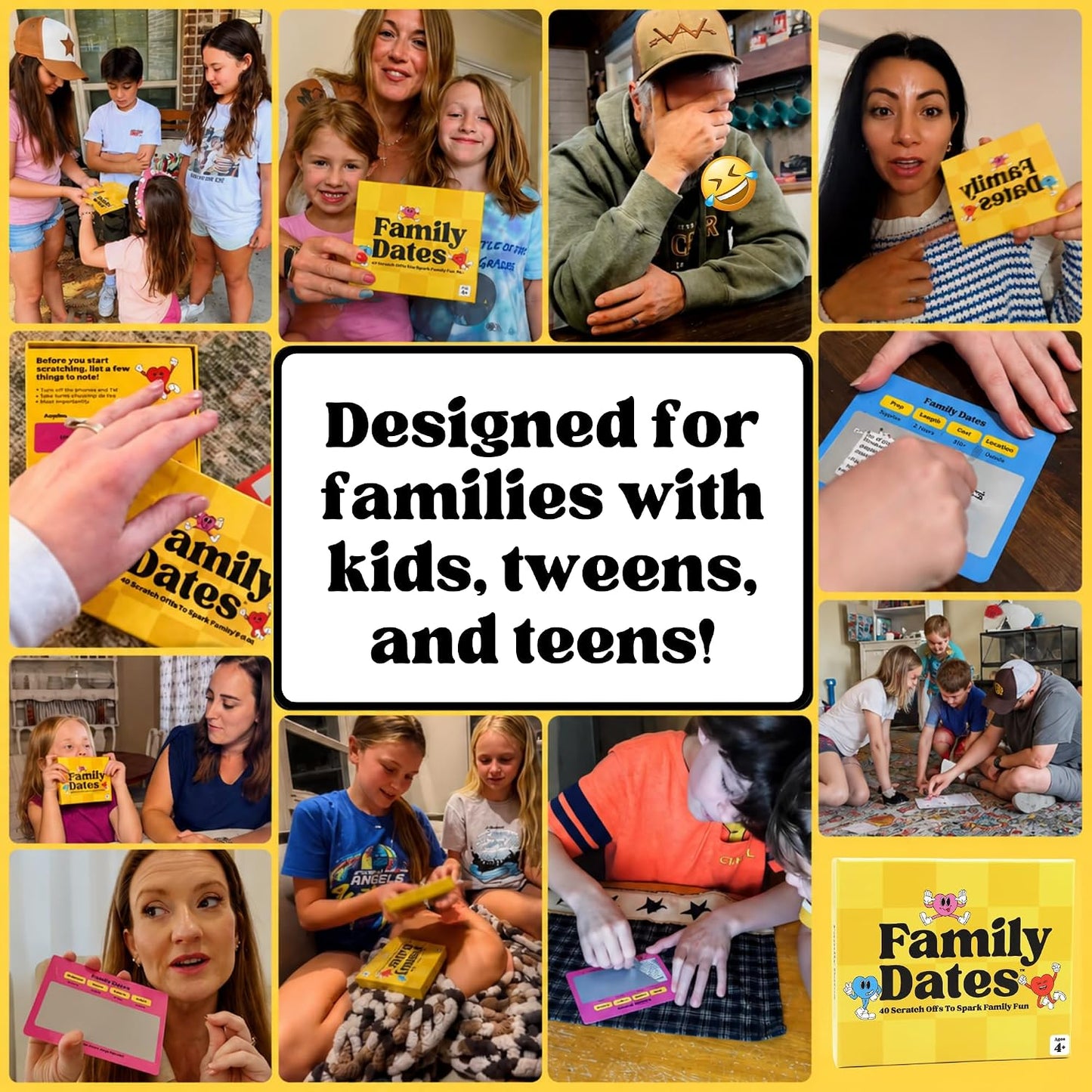 Happy Duo Family Dates 40 Scratch Off Cards – Summer Activities for Kids & Tween from Kids – Family Games for All Ages