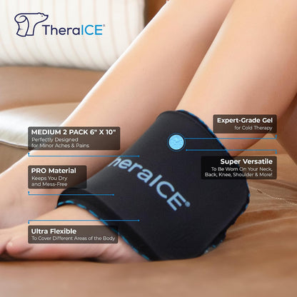 TheraICE PROpack Ice Pack for Injuries, Reusable Multipurpose Cold Gel 5x8 | Small 5x8 Multipurpose Cold Icepack For Aches & Pains - Great for Muscular Back Pain, Shoulder, Hip Knee