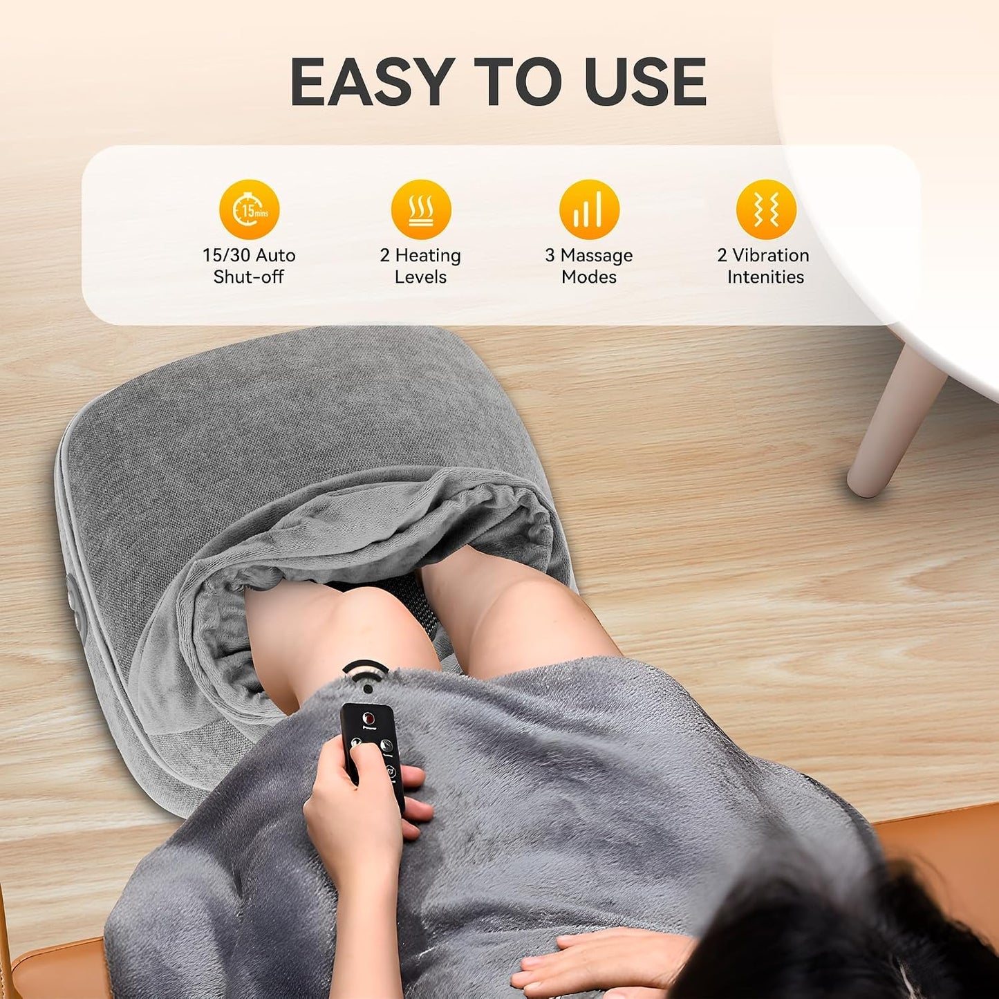 Snailax 2-in-1 Shiatsu Foot and Back Massager with Heat - Kneading Foot Warmer, Electric Feet Massage, Massagers for Back,Leg, Gift for Women Men