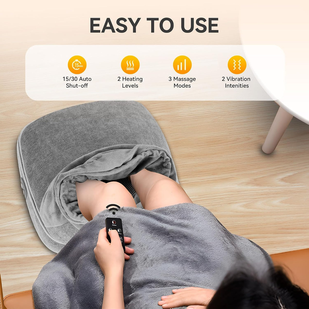 Snailax Shiatsu Foot Massager with Heat, Foot Warmer with Removable Cover