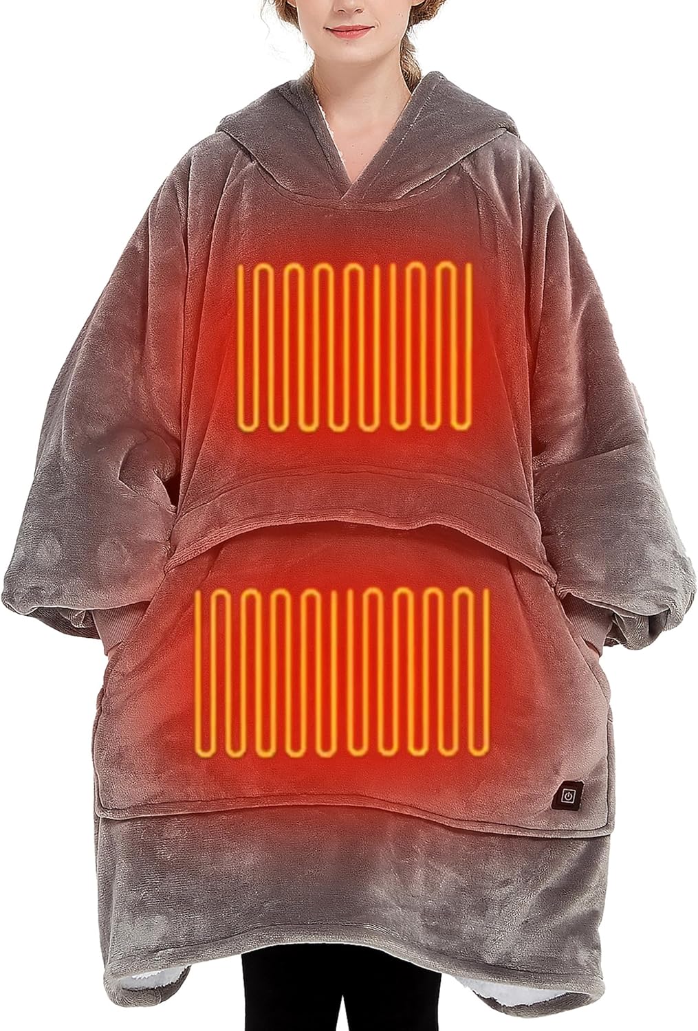 KFUBUO Wearable Heated Blanket Cordless Oversized Hoodie Sweatshirt