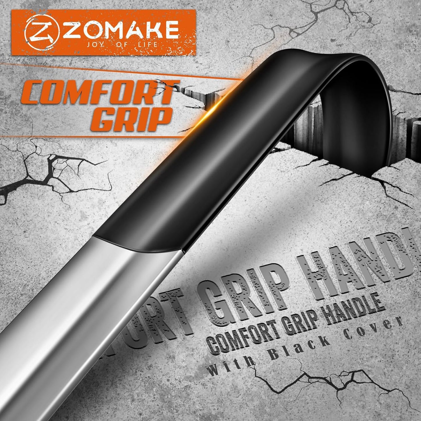 ZOMAKE Shoe Horn Long Handle for Seniors Men Women, Metal Shoehorn 16.5" | Stainless Steel Boot Horn Shoe Spoon Helper, Comfort Grip Handle, Smooth Edges, No Bending Required, Shoe Care for Daily Use