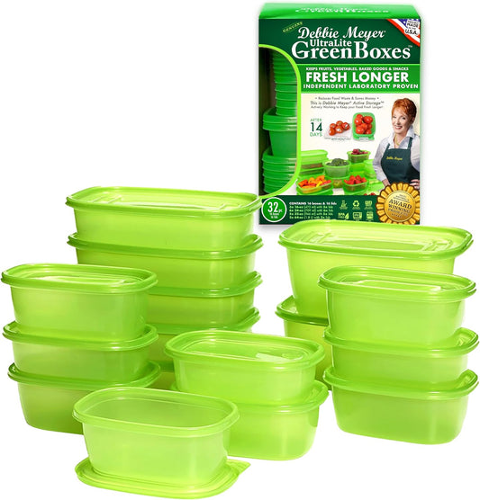 Debbie Meyer UltraLite GreenBox, Reusable Food Storage Containers with Lids