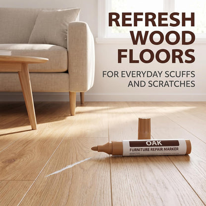Black Furniture Repair Wood Cabinet Floor Touch Up Markers Scratch Filler Remover - Mahogany Wood Polish and Care Wood Floor Markers Repair Kit(ZS295)