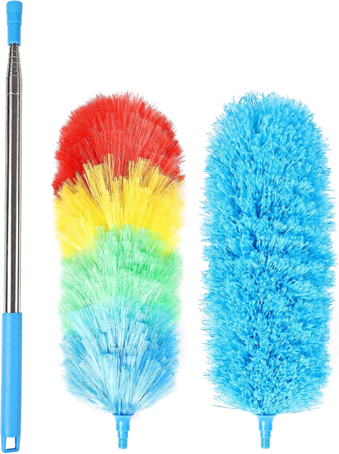4PCS Microfiber Duster Kit, 3 in 1 Microfiber Dusters Retractable Gap Dust Cleaner and Chenille Duster with 83 inches Extra Long Extension Pole for Cleaning Ceiling Fan, High Ceiling