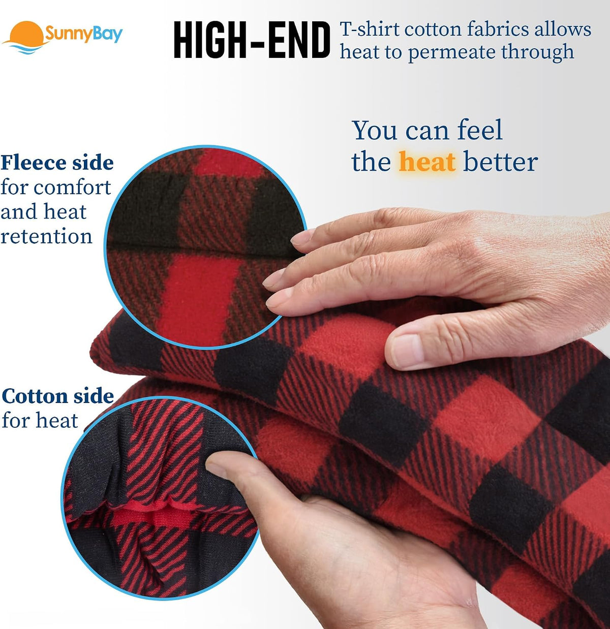 SunnyBay Microwavable Heating Pads, Microwavable Moist Heated Neck and Shoulder Wrap, Versatile Weighted Beanbag Cold Pack or Warm Compress, 2.2 lbs, 26x4 Inches, Navy Blue