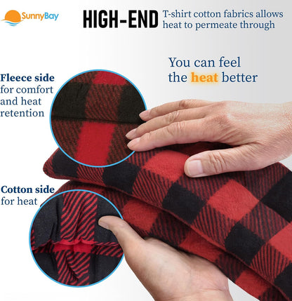 SunnyBay Microwavable Heating Pads, Microwavable Moist Heated Neck and Shoulder Wrap, Versatile Weighted Beanbag Cold Pack or Warm Compress, 2.2 lbs, 26x4 Inches, Navy Blue