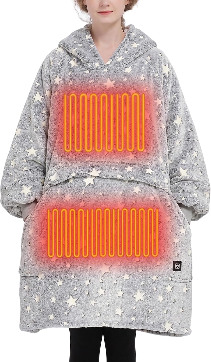 KFUBUO Wearable Heated Blanket Cordless Oversized Hoodie Sweatshirt