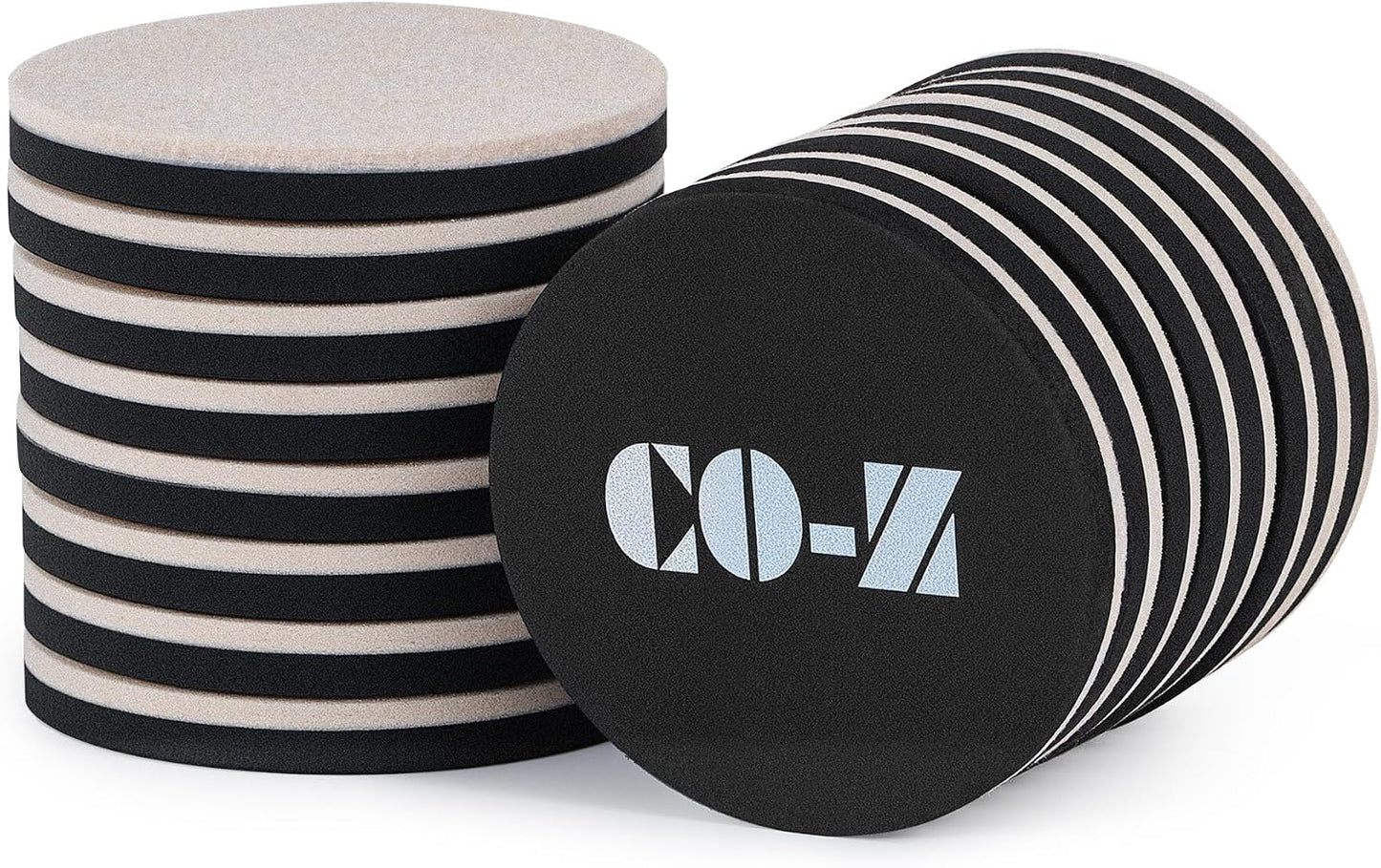 CO-Z Felt Furniture Sliders - 16 Pack with 8 Plastic & 8 Felt Sliders, 3 1/2" Reusable Furniture Sliders for Carpet Hardwood Floors, Heavy-Duty Furniture Gliders Movers, Moving Pads for Hard Surfaces