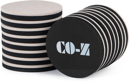 CO-Z Felt Furniture Sliders - 16 Pack with 8 Plastic & 8 Felt Sliders, 3 1/2" Reusable Furniture Sliders for Carpet Hardwood Floors, Heavy-Duty Furniture Gliders Movers, Moving Pads for Hard Surfaces