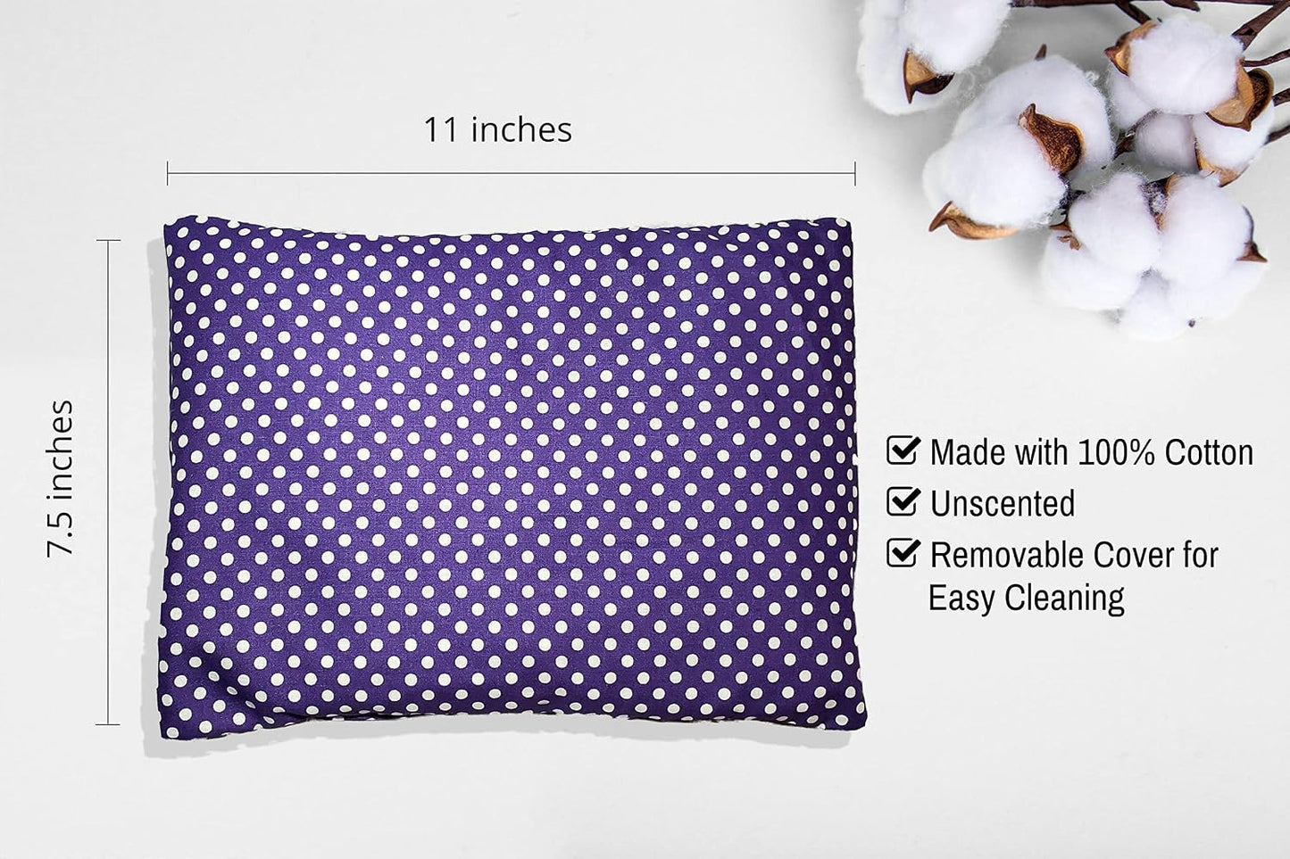 Microwavable Corn Filled Heating Pad and Cold Pack/Washable 100% Cotton Cover (Cross Hatch - Mint, 7.5in W x 11in L)
