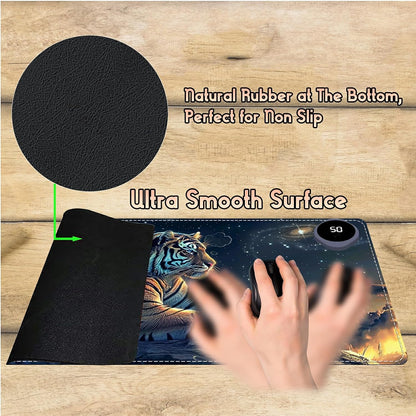 Heated Desk Pad Heated Large Mouse Pad, Electric Quickly Warm Desk Mat with 3 Levels Heating 3 Hours Auto Shut-Off, 31.5" x 13" Warm Gaming Mousepad Hand Foot Warmer, Baby Elephant