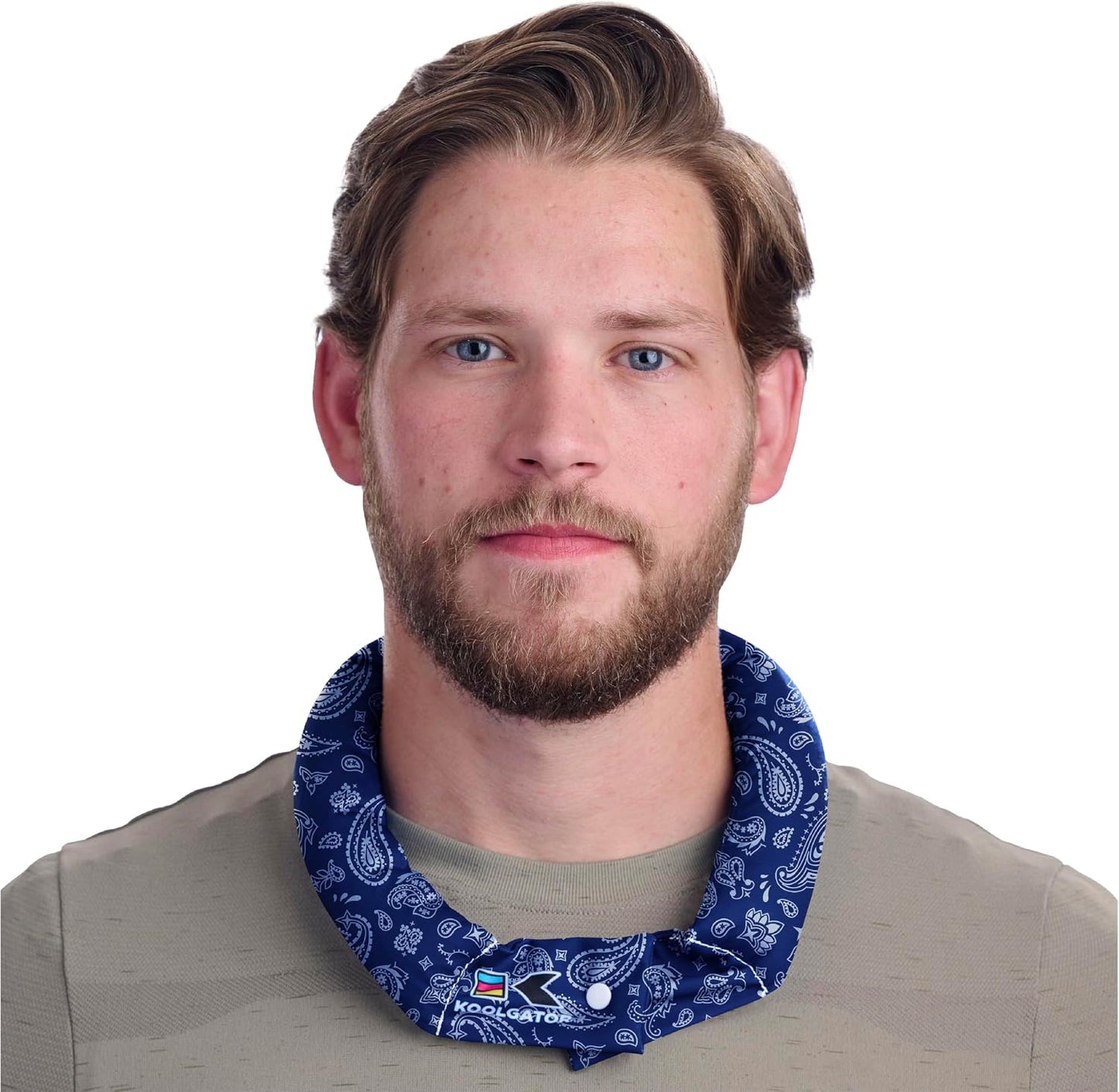 KOOLGATOR Evaporative Cooling Neck Wrap, Blue Paisley, 1 Pack | Reusable Neck Cooler with Long Lasting Relief During Hot Weather Activities, Sports, & Outdoor Work
